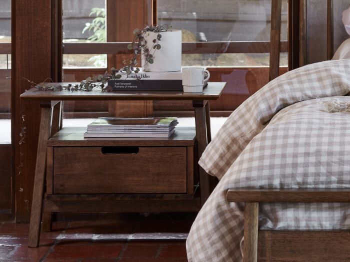 Rome 5PCE King Bedroom Package | Rustic Walnut bedside