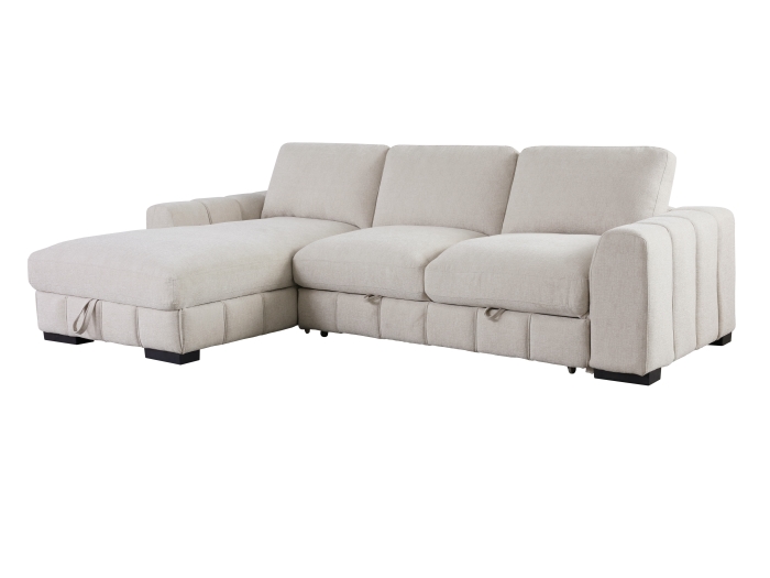 Sonna Sofa Bed with Storage | Beige| Left Chaise